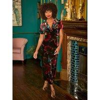 Joe Browns Womens Exquisite Florals Velour Body-Skimming Dress