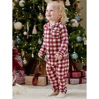 Mamas & Papas Baby Unisex Gingham Check Button-Front Pyjamas - Red