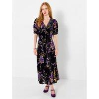 Joe Browns Womens Delightful Devore Lace Trim Button Through Dress - Black