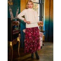 Joe Browns Womens Tiered Tulle Floral Print Ruffle Maxi Skirt