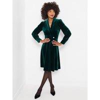 Joe Browns Womens Florence Wrap Belted Velour Dress - Green
