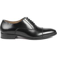 Jones Bootmaker Mens Marvin Leather Cap-Toe Lace-Up Shoes - Black