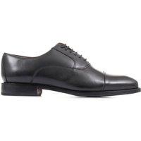 Jones Bootmaker Mens Wide Fit Matthew Leather Cap Toe Oxford Shoes - Black