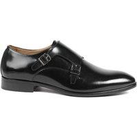 Jones Bootmaker Mens Naveen Double Monk Strap Leather Shoes - Black