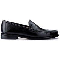 Jones Bootmaker Mens Quennell Leather Penny Loafer Shoes - Black
