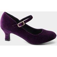 Joe Browns Womens Valeria Velvet Mary Jane Low Heel Shoes - Purple