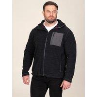 D555 Mens Micro Fleece Zip Through Hoodie - Black