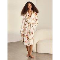 Chelsea Peers Womens Ice Skating Leopard Print Dressing Gown - White