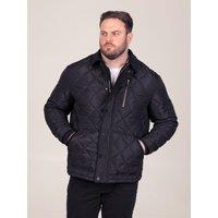D555 Mens Quilted Corduroy Collar Jacket - Black