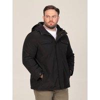 D555 Mens Waterproof Hooded Padded Jacket - Black