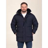 D555 Mens Quilted Padded Hooded Jacket - Navy