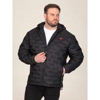 D555 Mens Big & Tall Hooded Padded Fleece Panel Jacket - Black