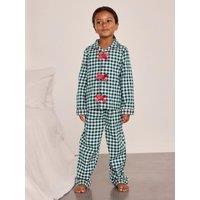 Chelsea Peers Chelsea Peers Kids Organic Cotton Gingham Long Pyjama Set - Green