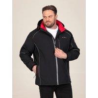 D555 Mens Detachable Hood Padded Quilted Lining Softshell Jacket - Black