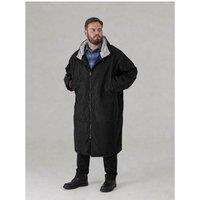 D555 Mens Sherpa Lined Showerproof Changing Dressing Gown - Black