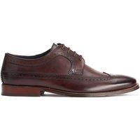 Base London Mens Havisham Washed Leather Brogue Lace Up Shoes - Brown