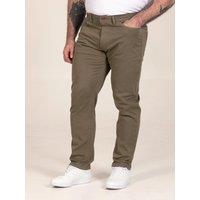 D555 Mens Tapered Fit Stretch Twill Chino Trousers - Khaki