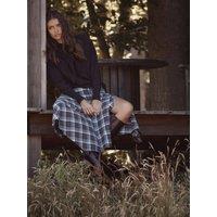 Mint Velvet Womens Check Hanky Hem Skirt - Brown