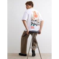 River Island Cotton Japanese Car Graphic T-Shirt - White