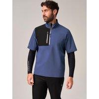 Oscar Jacobson Mens Arlington Half Zip Contrast Panel Golf Jacket - Blue