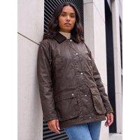 Roman Womens Waxed Longline Heavyweight Hooded Coat - Brown