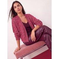 Roman Womens Neppy Shimmer Shrug Cardigan - Pink