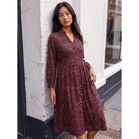 Roman Womens Petite Stretch Crinkle Elasticated Waist Shirt Dress - Black