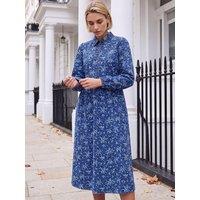Roman Womens Zip Front Cord Floral Midi Dress - Blue