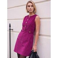 Roman Womens Cord Button-Through Pocket Mini Dress - Pink