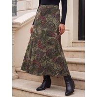 Roman Womens Paisley Print Midi Skirt - Green