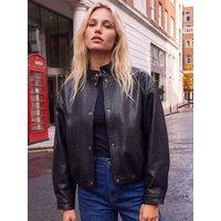 Roman Womens Textured Funnel Neck Popper Jacket - Black