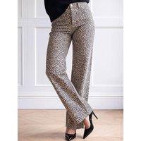 Roman Leopard Print Cord Denim Trouser