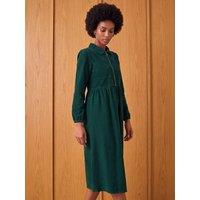 Roman Womens Zip Front Collared Patch Pocket Midi Dress - Green
