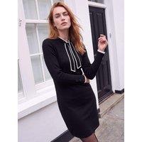 Roman Womens Tie Neck Contrast Dress - Black