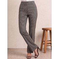 Roman Womens Petite Slim Fit Check Trousers - Black