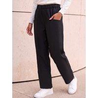 Roman Womens Petite Patch Pocket Elasticated Waist Trousers - Black