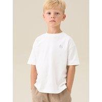 Angel & Rocket Boys Evan 100% Cotton Crew Neck T-Shirt - White