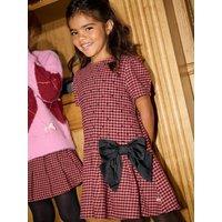 Angel & Rocket Girls Zoe Check Bow Dress - Red