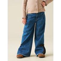 Angel & Rocket Girls Lena Wide Leg Bow Hem Jeans - Blue
