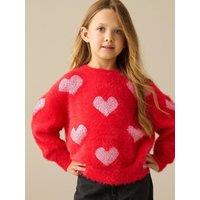 Angel & Rocket Girls Skyla Heart Jumper - Red