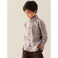 Angel & Rocket Boys Grayson Textured Long Sleeve Shirt - Grey