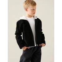 Angel & Rocket Boys Sid Cord Zip-Through Hooded Shirt - Black