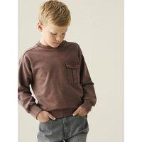 Angel & Rocket Boys Enzo Utility Chest Pocket Sweatshirt - Brown