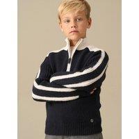 Angel & Rocket Boys Bryan Zip Neck Colour-Block Jumper - Blue