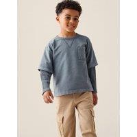 Angel & Rocket Boys Kyle Layered Long Sleeve Sweatshirt - Blue