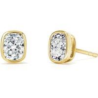 Created Brilliance Iris Earrings , 9Ct Yellow Gold 1.00Ct Tw Elongated Cushion Lab Grown Diamond Stud Earrings