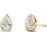 Created Brilliance Riya Earrings , 9Ct Yellow Gold 1.00Ct Tw Pear Lab Grown Diamond Stud Earrings