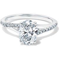 Created Brilliance Womens Lyon Oval 1.54Ct Tw Lab Grown Diamond Solitaire Ring - White Gold