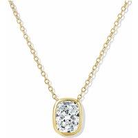 Created Brilliance Iris Necklace , 9Ct Yellow Gold 1.00Ct Lab Grow Diamond Elongated Cushion Solitaire Necklace