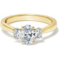 Created Brilliance Tallulah , 9Ct Yellow Gold 1.05Ct Tw Oval Lab Grown Diamond Trilogy Ring